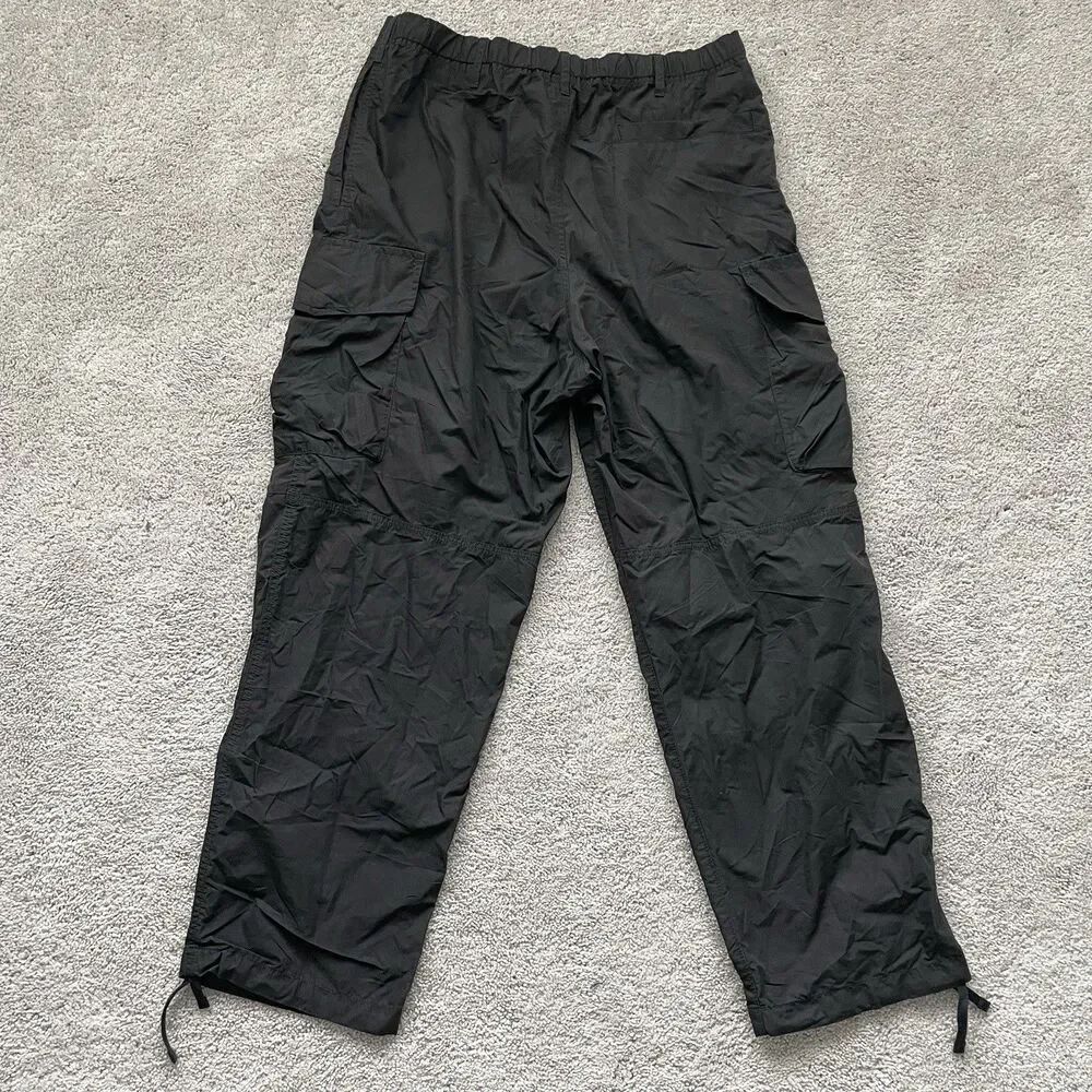 Uniqlo U Cargo Pants Mens L(33-36) Black Nylon Relaxed Fit Utility Drawstring - Picture 8 of 9